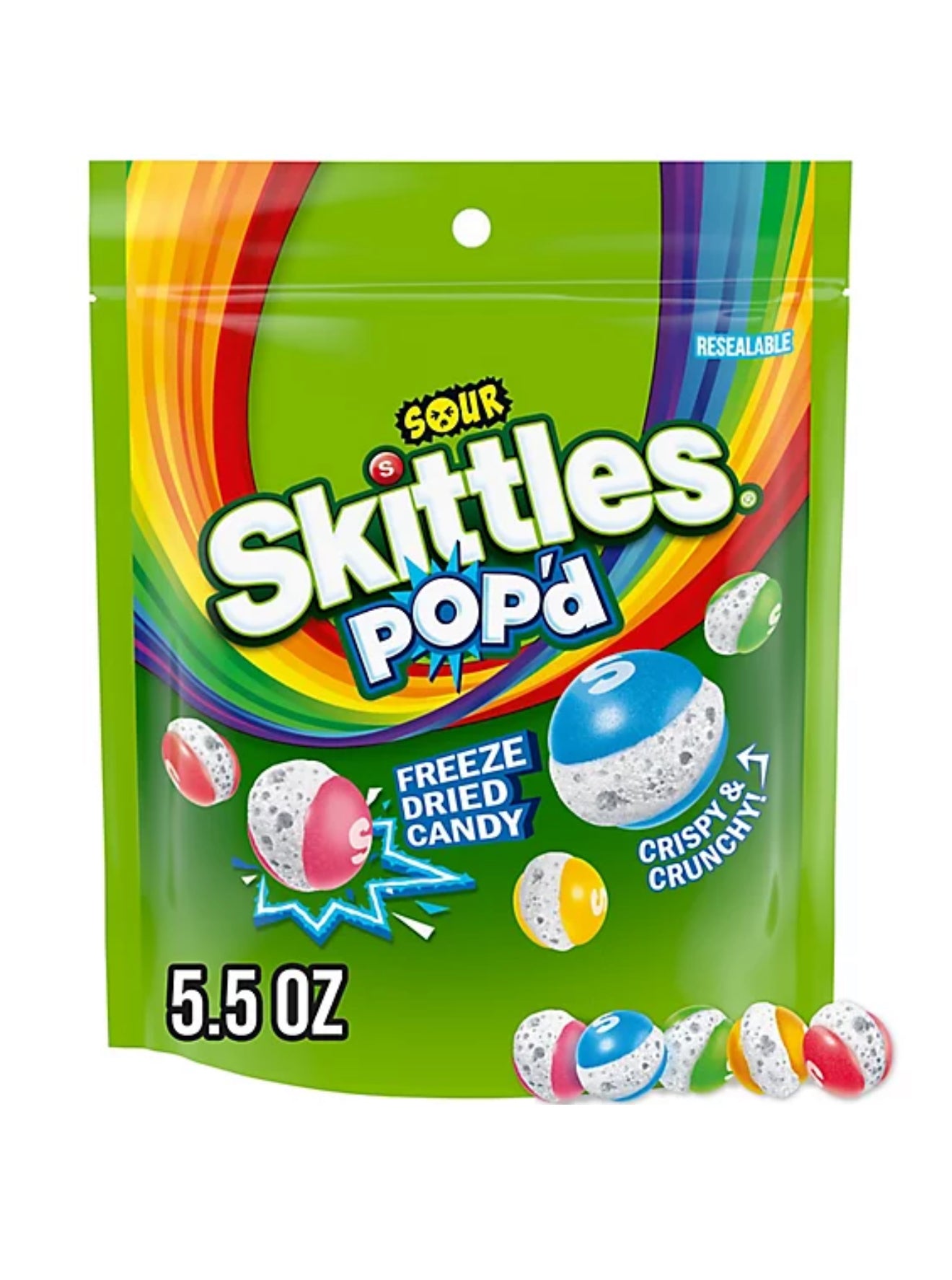 Freeze dried sour skittles